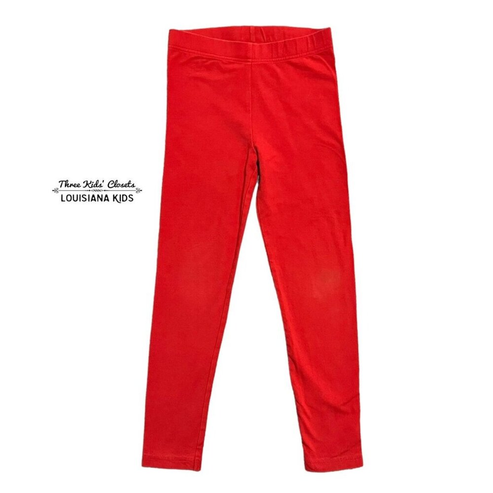 Maxomorra 7-8Y Organic Red Leggings